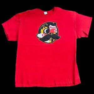 NEW National Bohemian Natty Boh Maryland Flag Red Cotton T-Shirt Size XL Logo